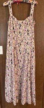 Z Supply + Evereve sz small Angel Eyes Midi Dress Floral Boho Fall Chic Western